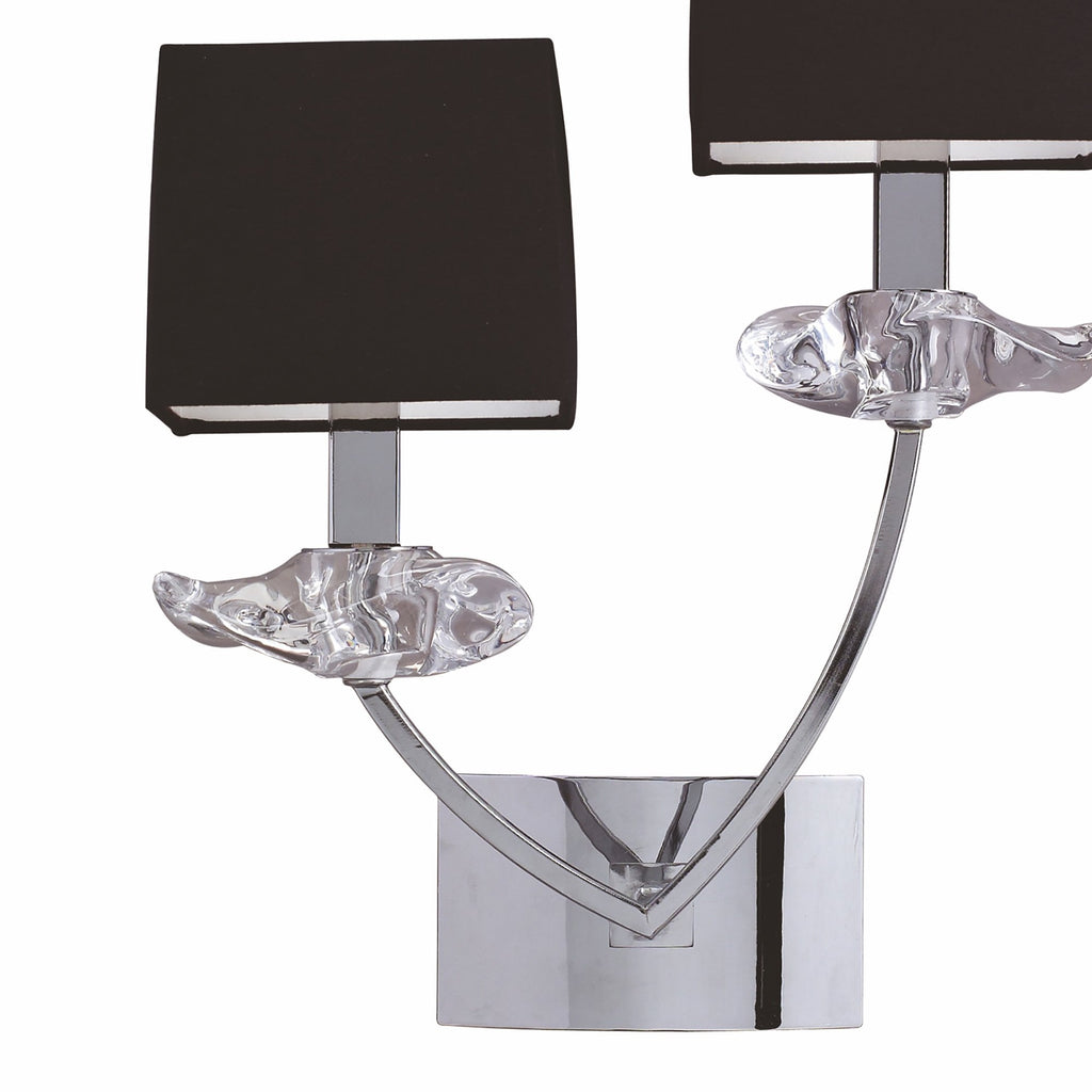 M0787/S Akira Wall Lamp Switched 2 Light E14 Polished Chrome Black Shades