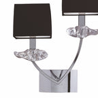 M0787/S Akira Wall Lamp Switched 2 Light E14 Polished Chrome Black Shades
