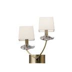 M0787AB/S Akira Wall Lamp Switched 2 Light E14 Antique Brass Cream Shades