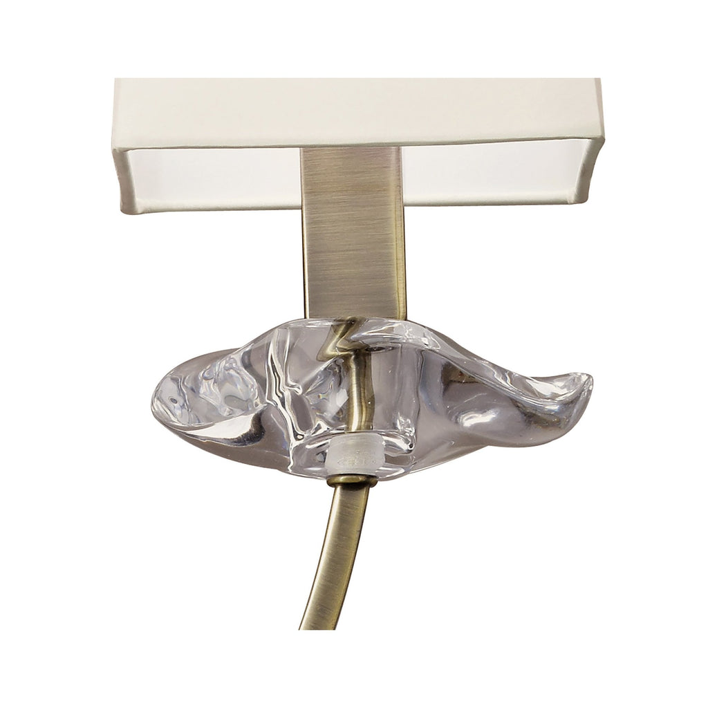 M0787AB/S Akira Wall Lamp Switched 2 Light E14 Antique Brass Cream Shades