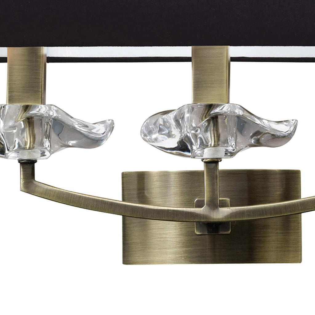 M0788AB/S/BS Akira Wall Lamp Switched 3 Light E14 Antique Brass Black Shade