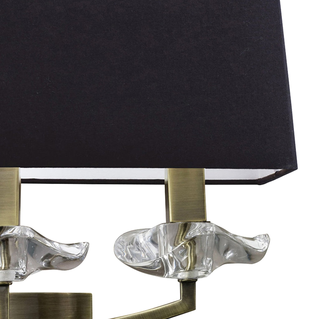 M0788AB/S/BS Akira Wall Lamp Switched 3 Light E14 Antique Brass Black Shade