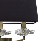 M0788AB/S/BS Akira Wall Lamp Switched 3 Light E14 Antique Brass Black Shade