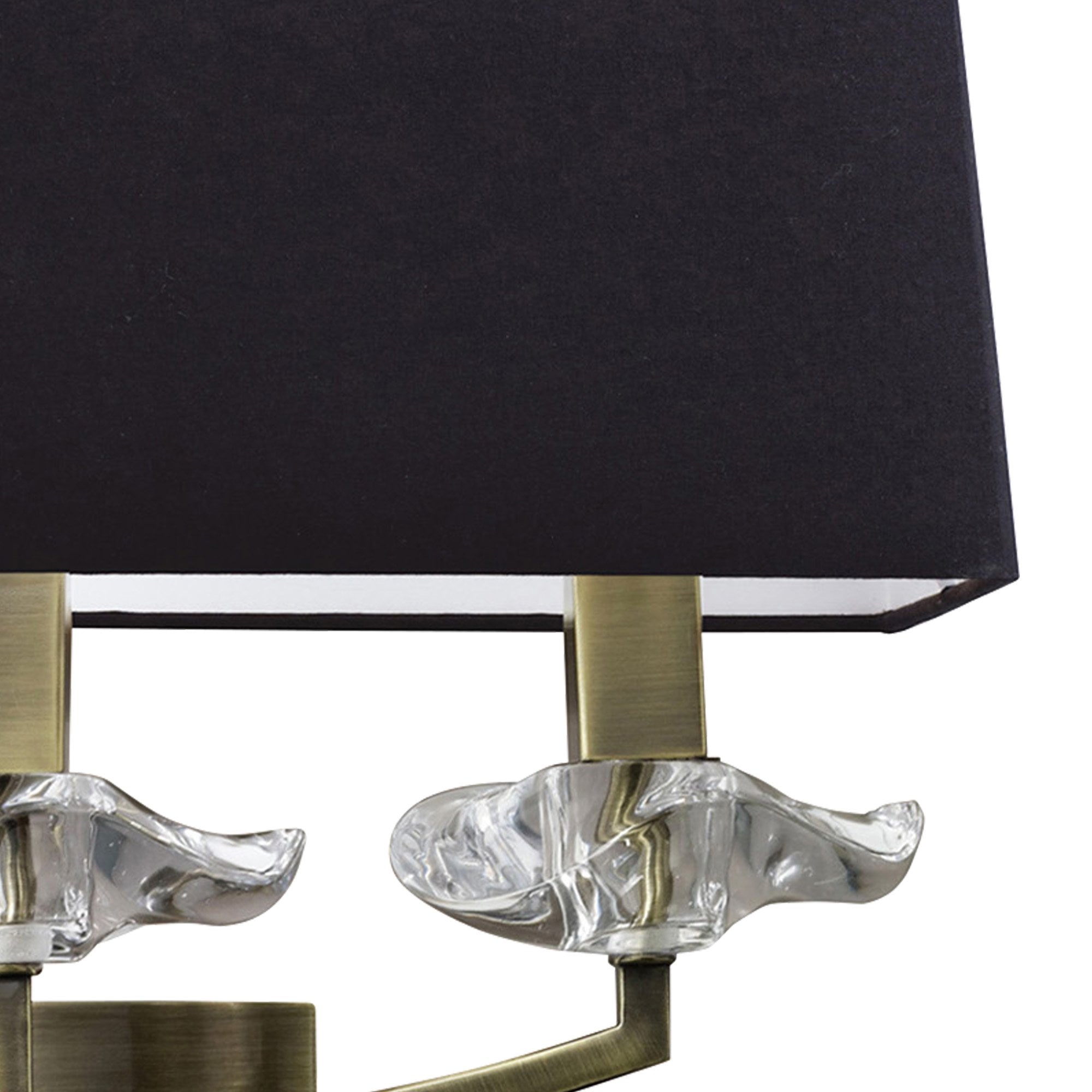 M0788AB/S/BS Akira Wall Lamp Switched 3 Light E14 Antique Brass Black Shade