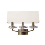 M0788AB/S Akira Wall Lamp Switched 3 Light E14 Antique Brass Cream Shade