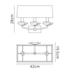 M0788AB/S Akira Wall Lamp Switched 3 Light E14 Antique Brass Cream Shade