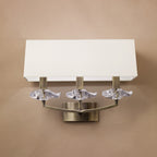 M0788AB/S Akira Wall Lamp Switched 3 Light E14 Antique Brass Cream Shade