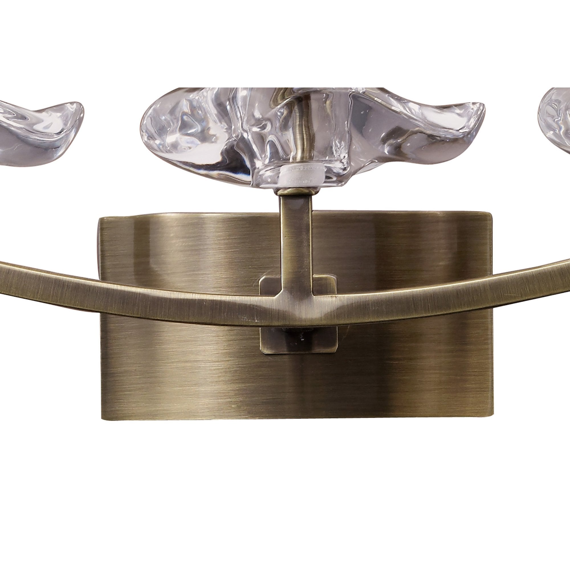 M0788AB/S Akira Wall Lamp Switched 3 Light E14 Antique Brass Cream Shade