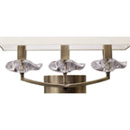M0788AB/S Akira Wall Lamp Switched 3 Light E14 Antique Brass Cream Shade