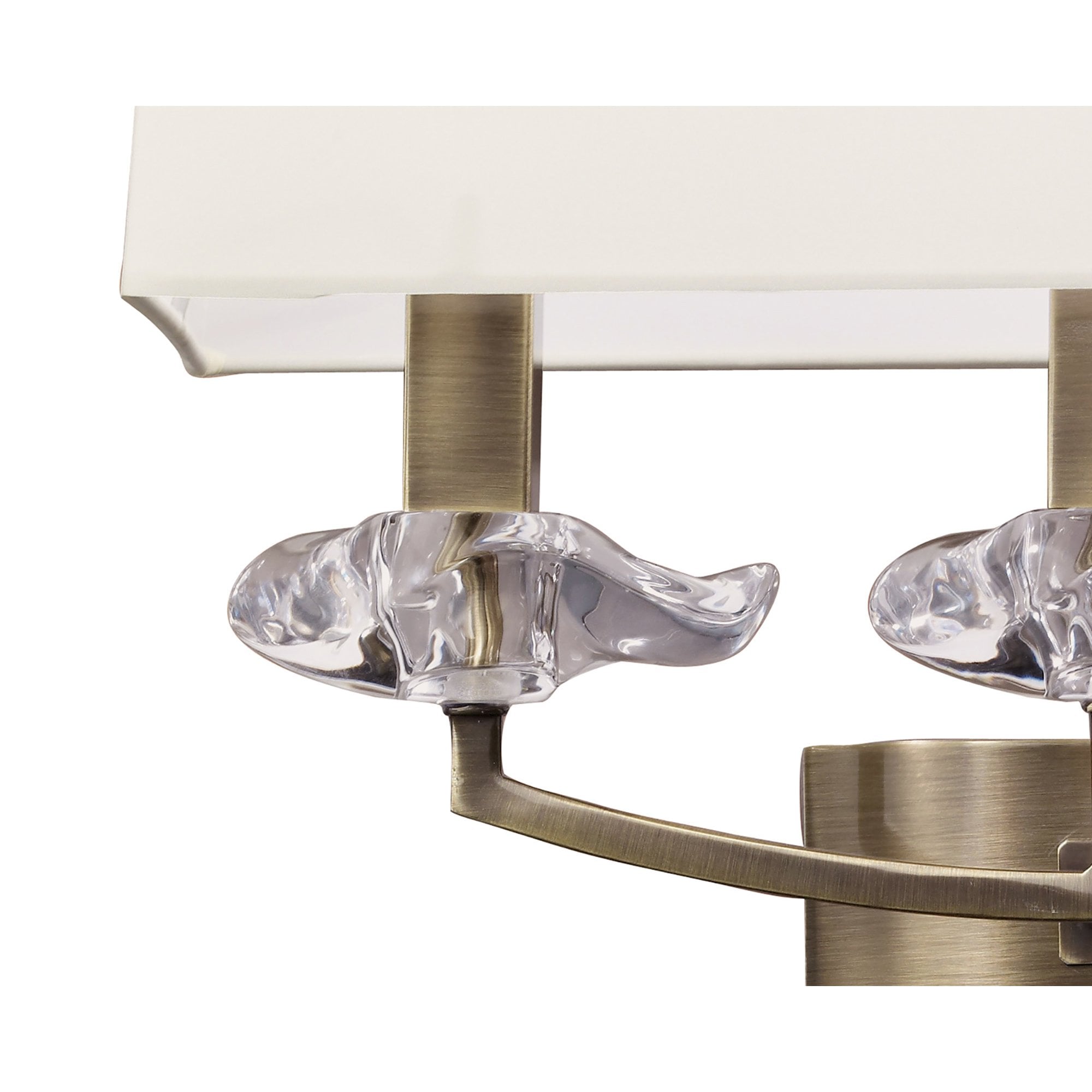 M0788AB/S Akira Wall Lamp Switched 3 Light E14 Antique Brass Cream Shade