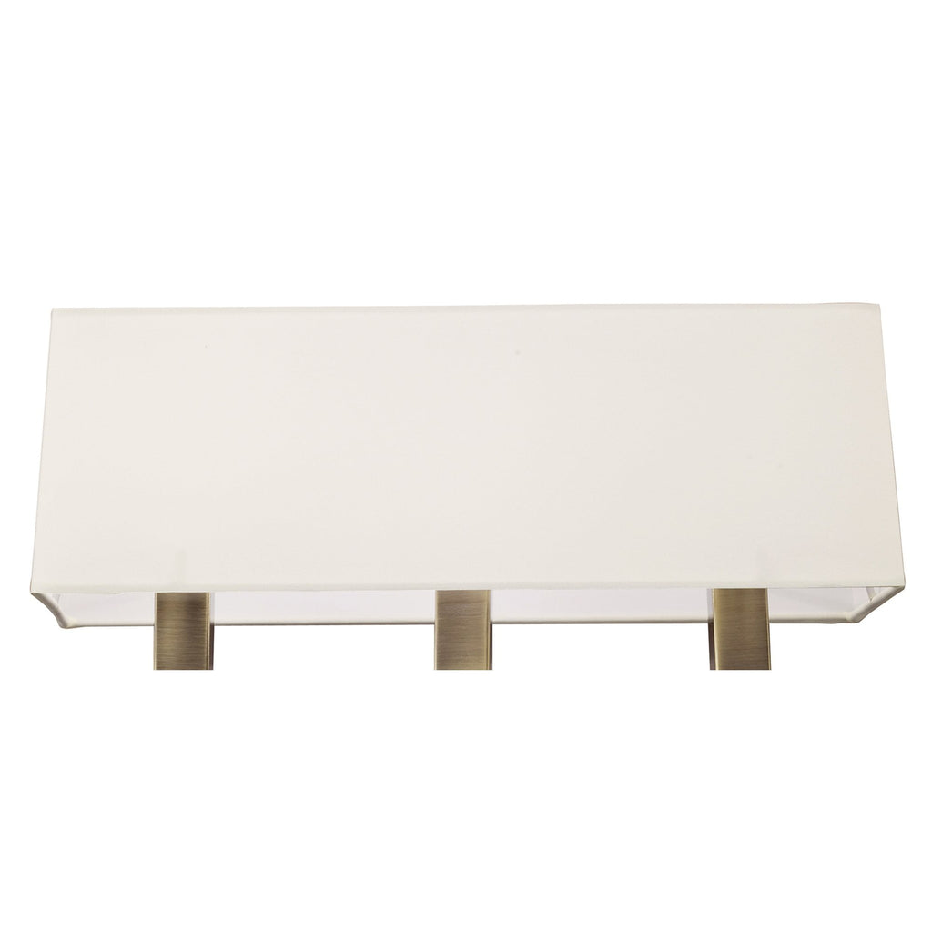 M0788AB/S Akira Wall Lamp Switched 3 Light E14 Antique Brass Cream Shade