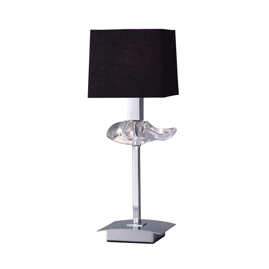 M0789 Akira Table Lamp 1 Light E14 Polished Chrome Black Shade