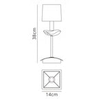 M0789 Akira Table Lamp 1 Light E14 Polished Chrome Black Shade