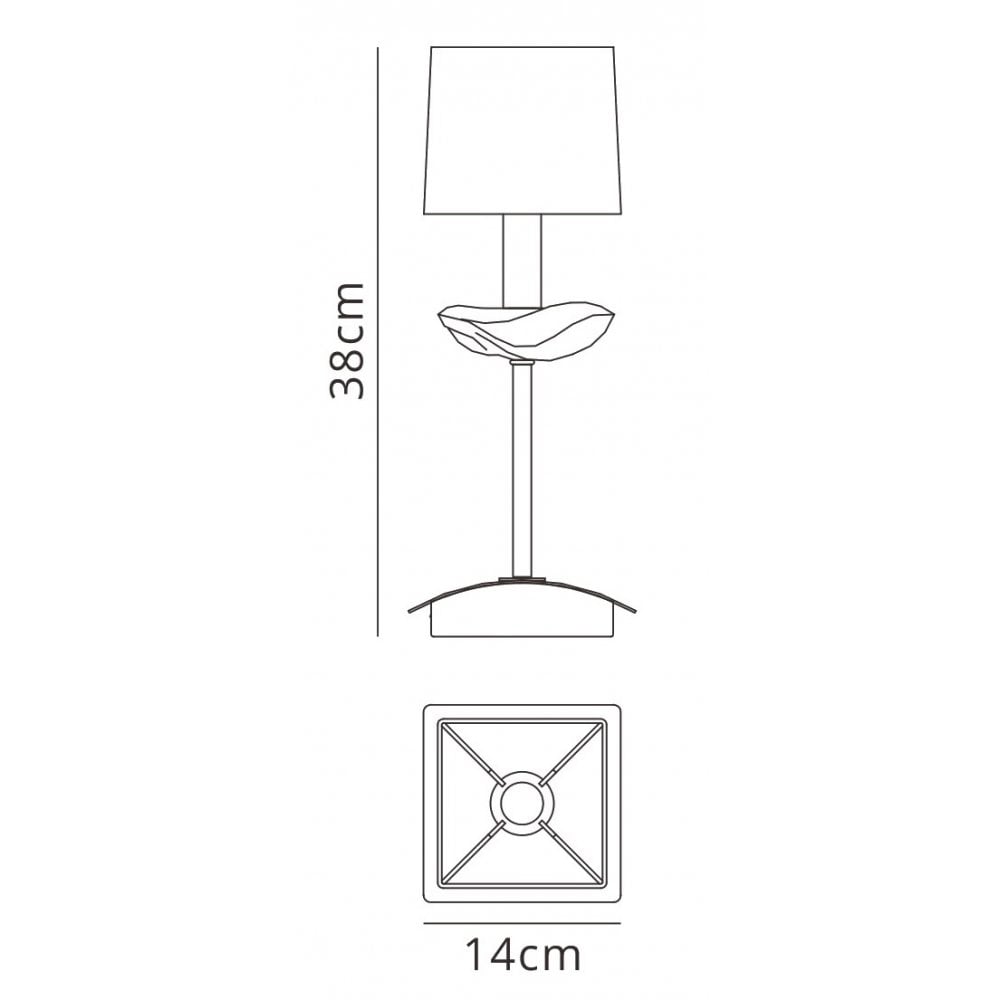 M0789 Akira Table Lamp 1 Light E14 Polished Chrome Black Shade
