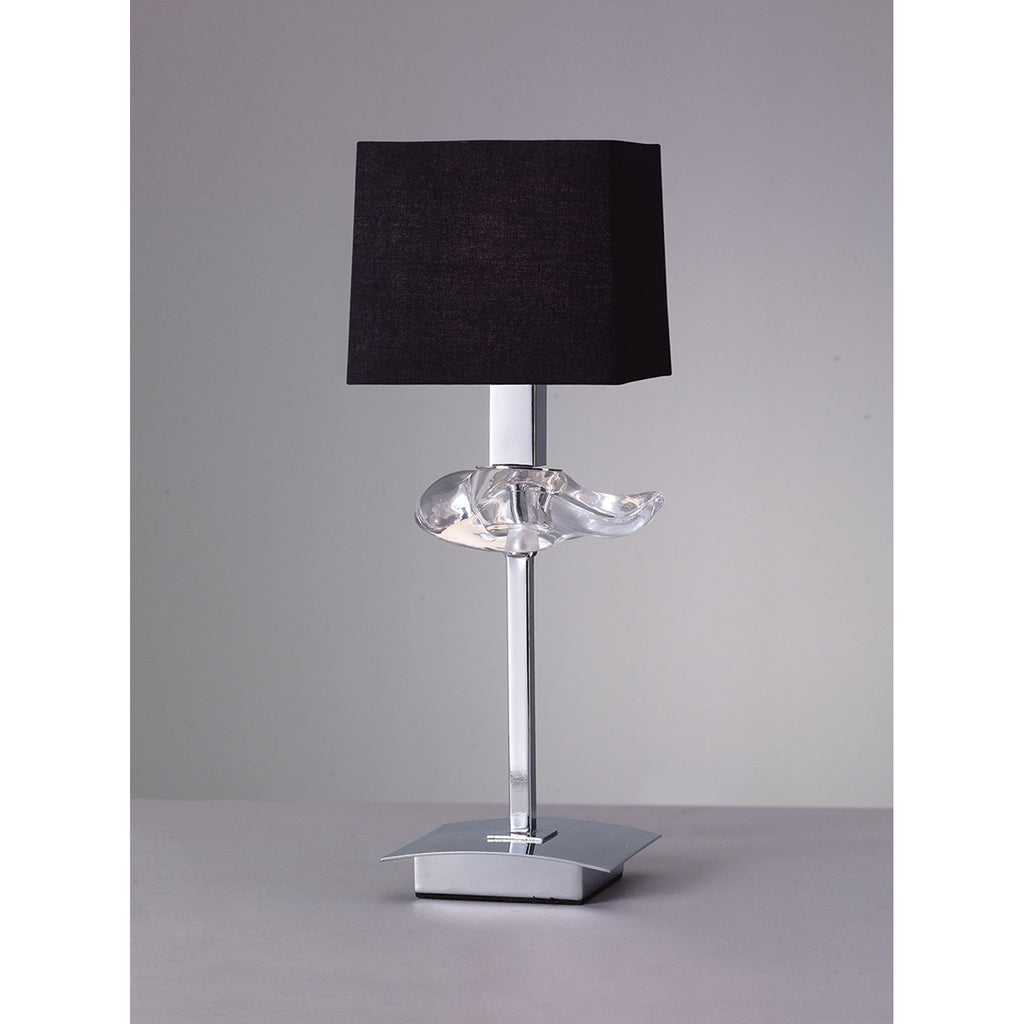 M0789 Akira Table Lamp 1 Light E14 Polished Chrome Black Shade