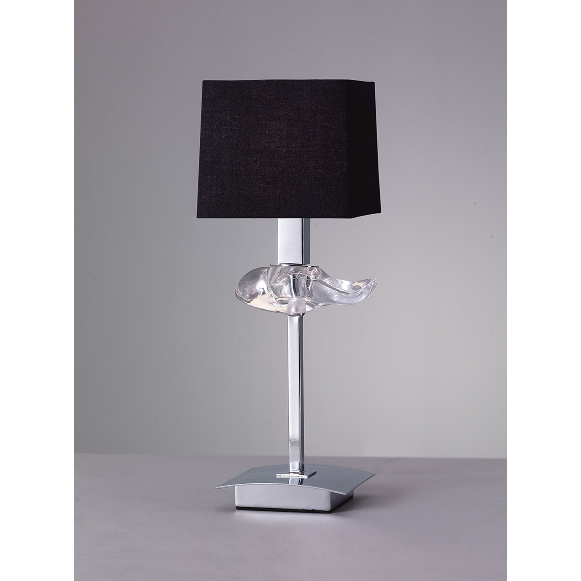 M0789 Akira Table Lamp 1 Light E14 Polished Chrome Black Shade
