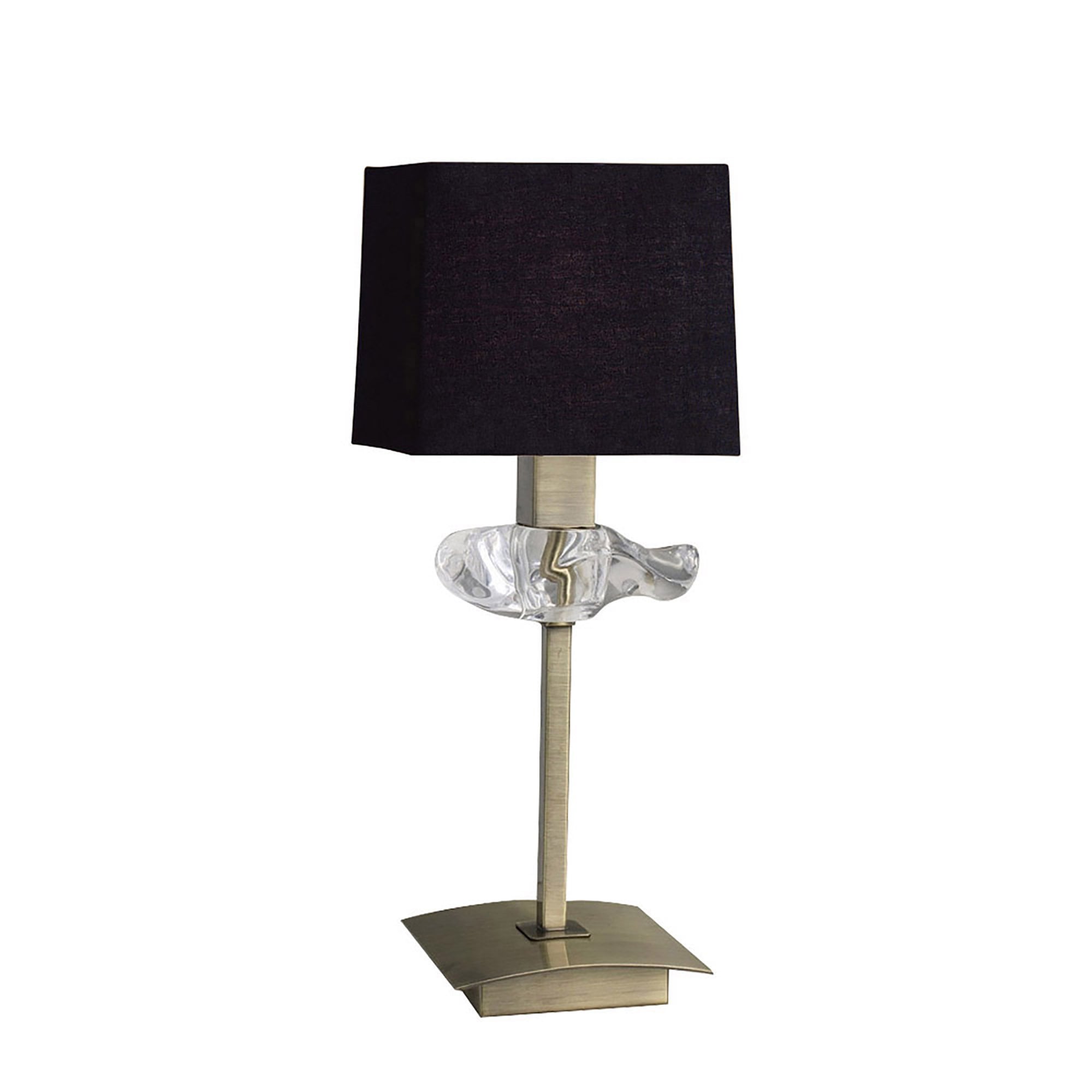 M0789AB/BS Akira Table Lamp 1 Light E14 Antique Brass Black Shade