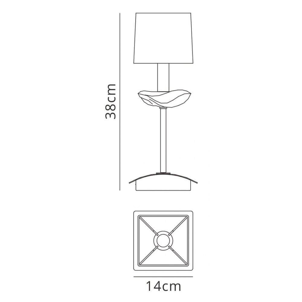 M0789AB/BS Akira Table Lamp 1 Light E14 Antique Brass Black Shade