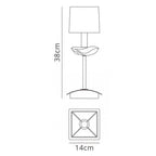 M0789AB/BS Akira Table Lamp 1 Light E14 Antique Brass Black Shade