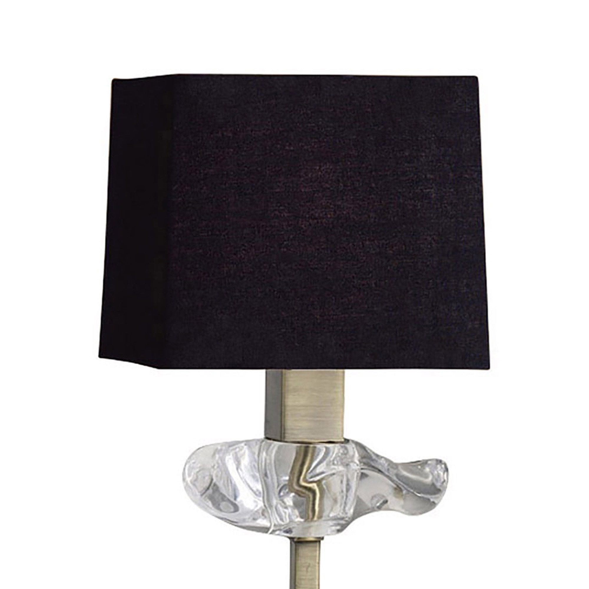 M0789AB/BS Akira Table Lamp 1 Light E14 Antique Brass Black Shade