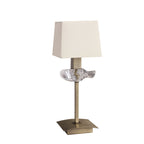 M0789AB Akira Table Lamp 1 Light E14 Antique Brass Cream Shade
