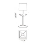 M0789AB Akira Table Lamp 1 Light E14 Antique Brass Cream Shade