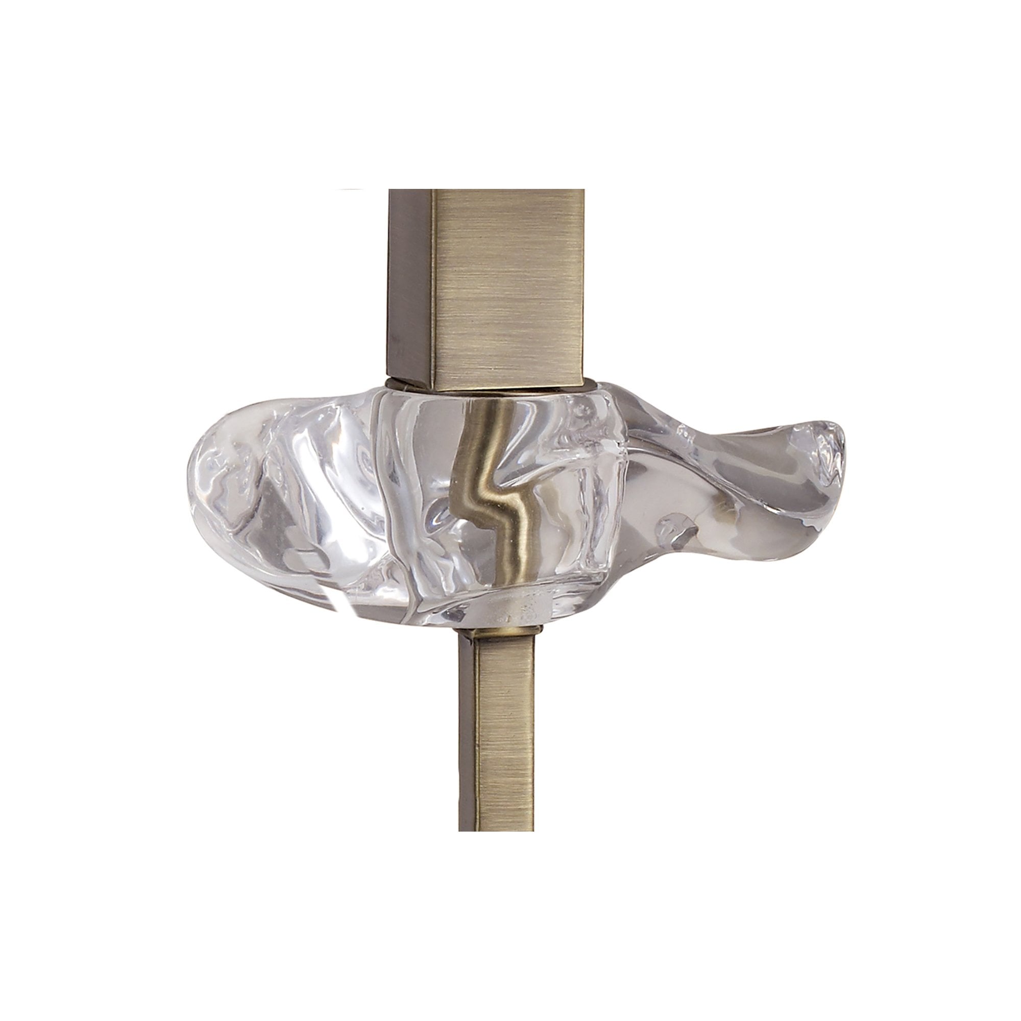 M0789AB Akira Table Lamp 1 Light E14 Antique Brass Cream Shade
