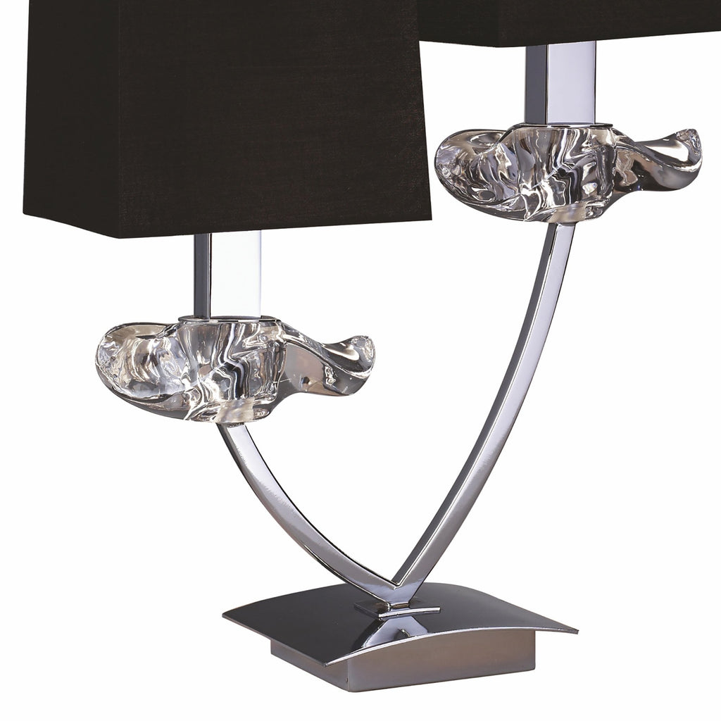 M0790 Akira Table Lamp 2 Light E14 Polished Chrome Black Shades