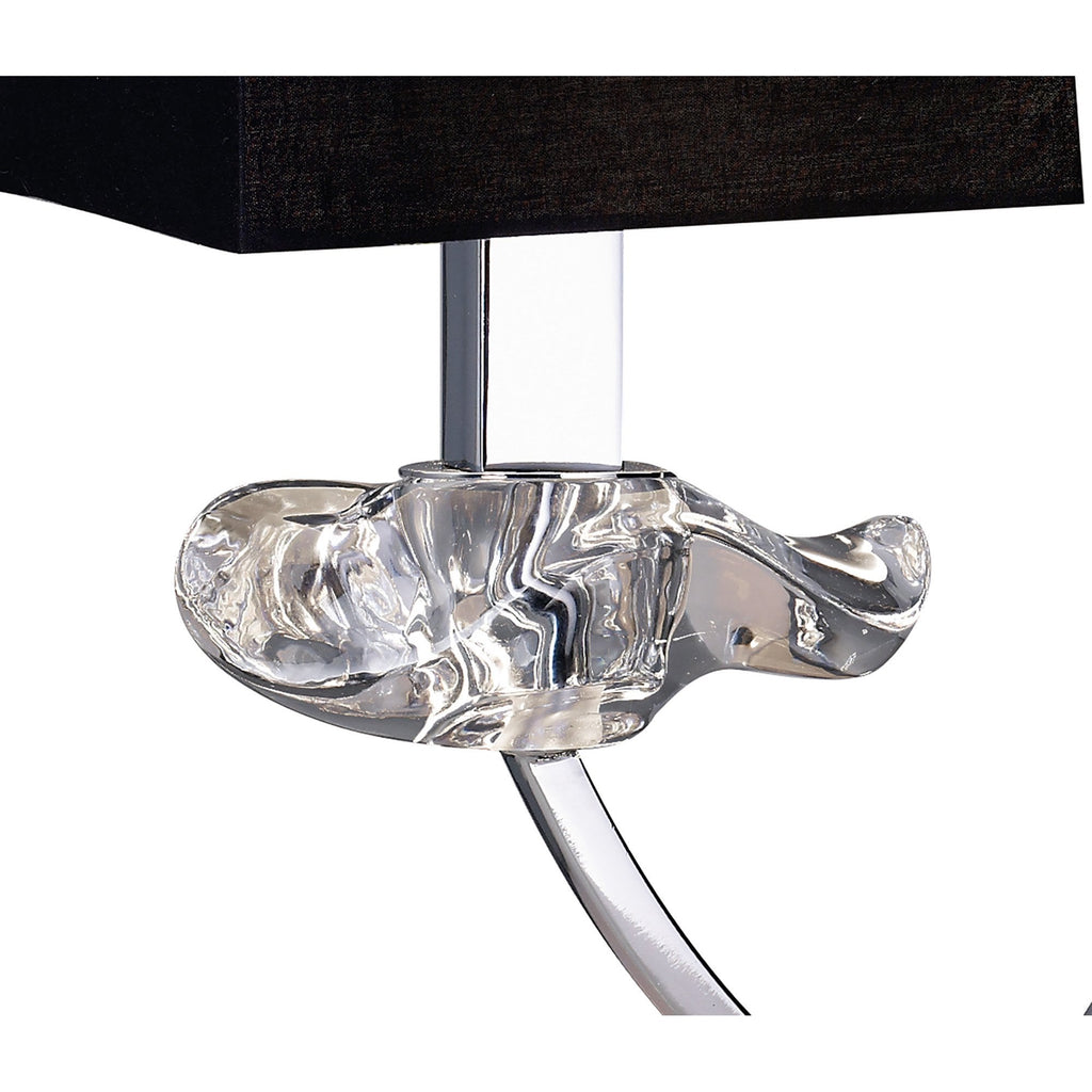 M0790 Akira Table Lamp 2 Light E14 Polished Chrome Black Shades