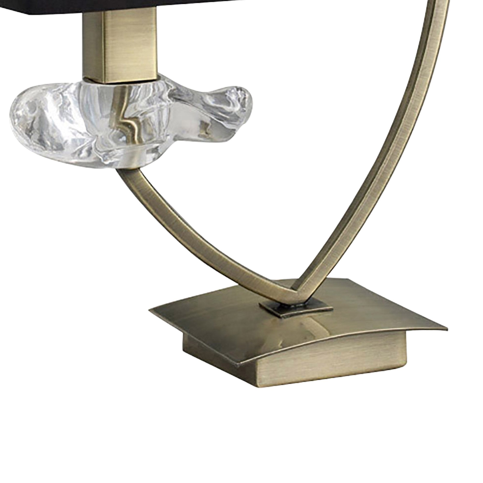 M0790AB/BS Akira Table Lamp 2 Light E14 Antique Brass Black Shades