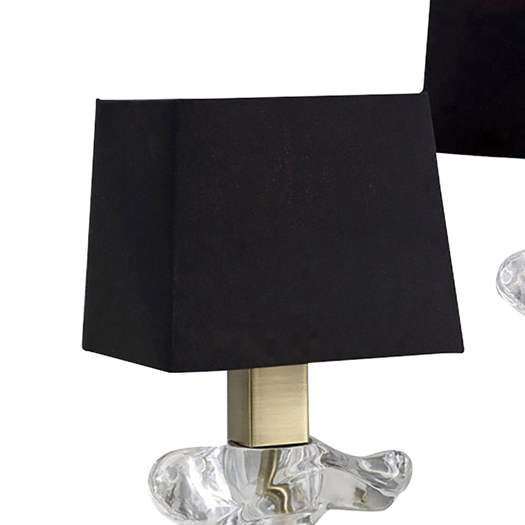 M0790AB/BS Akira Table Lamp 2 Light E14 Antique Brass Black Shades