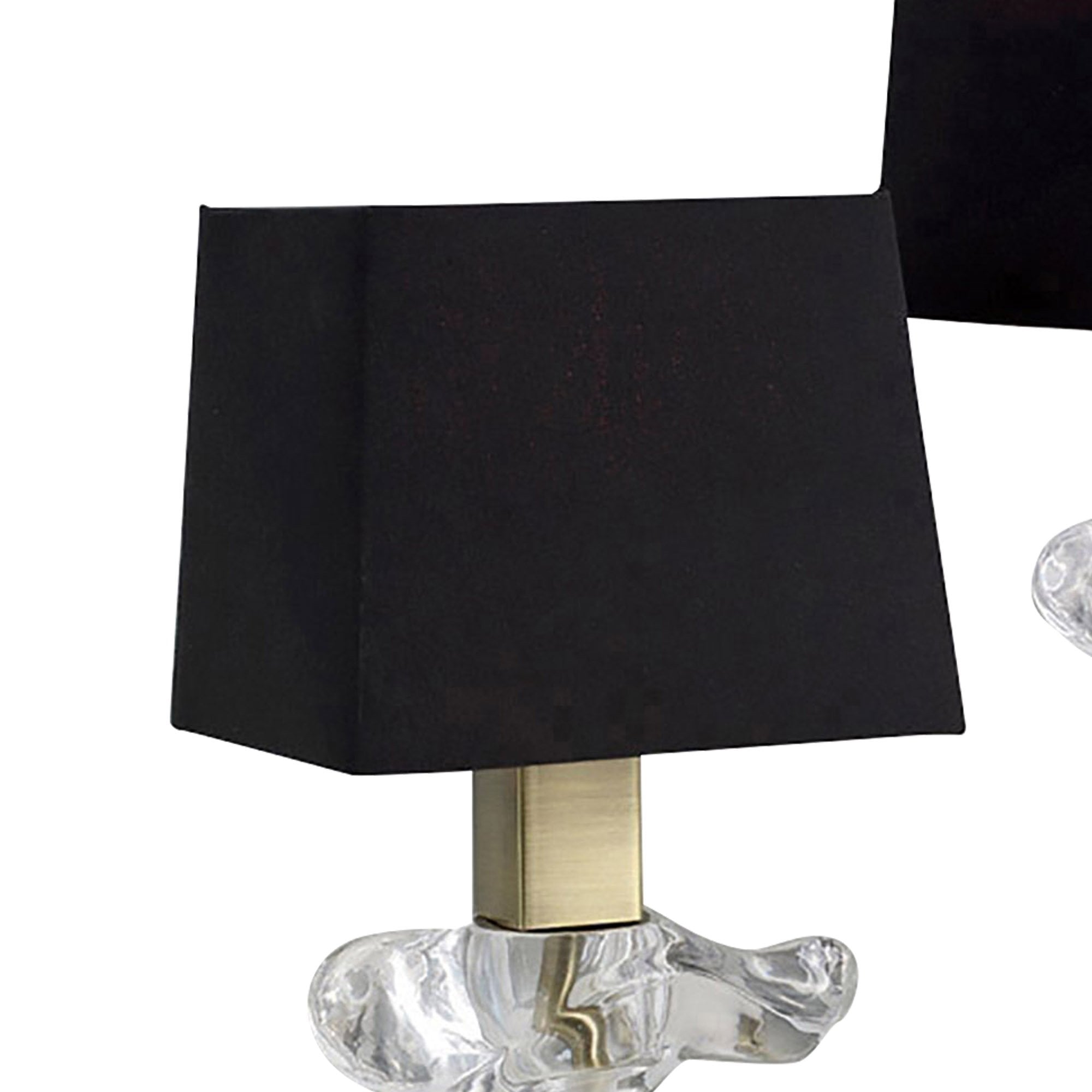M0790AB/BS Akira Table Lamp 2 Light E14 Antique Brass Black Shades