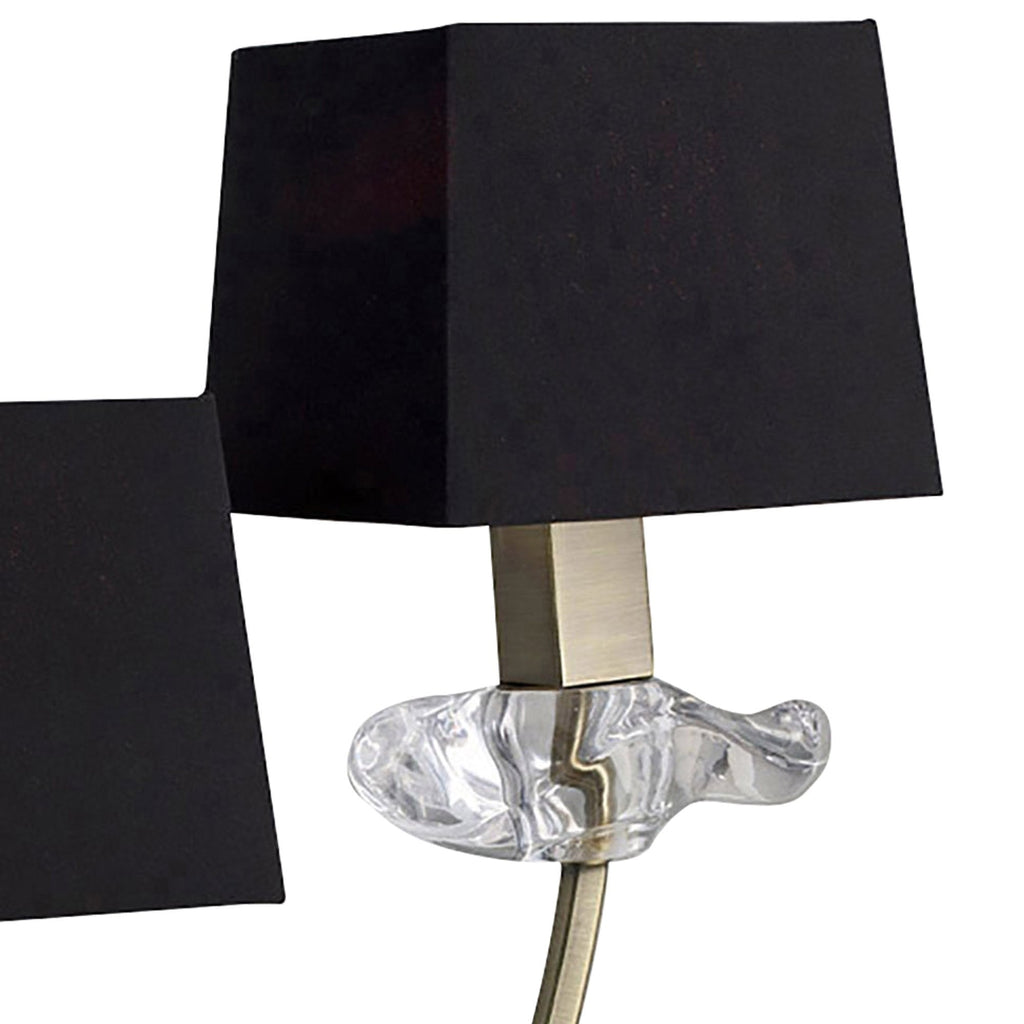 M0790AB/BS Akira Table Lamp 2 Light E14 Antique Brass Black Shades