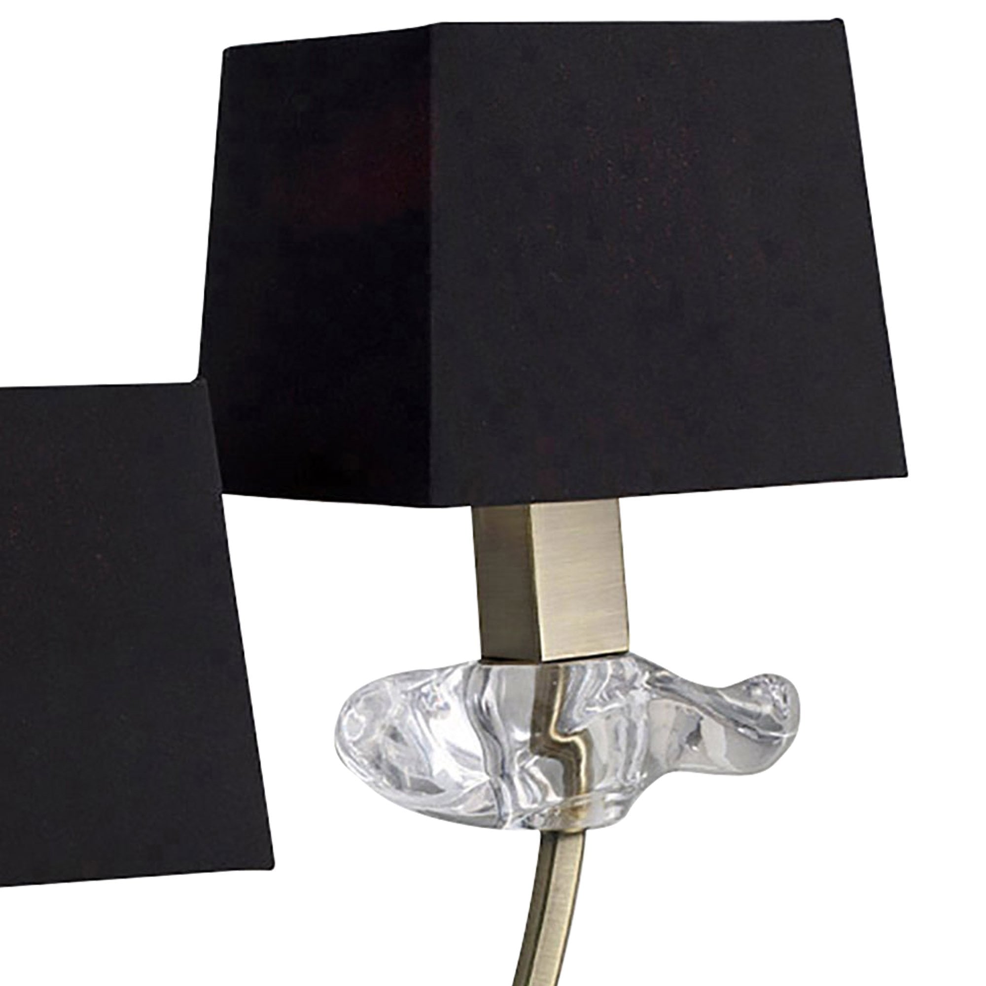 M0790AB/BS Akira Table Lamp 2 Light E14 Antique Brass Black Shades