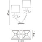 M0790AB Akira Table Lamp 2 Light E14 Antique Brass Cream Shades