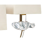 M0790AB Akira Table Lamp 2 Light E14 Antique Brass Cream Shades