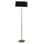 M0791AB/BS Akira Floor Lamp 3 Light E27 Antique Brass Black Shade