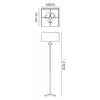 M0791AB/BS Akira Floor Lamp 3 Light E27 Antique Brass Black Shade