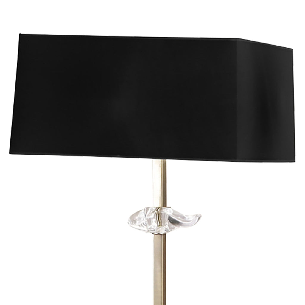 M0791AB/BS Akira Floor Lamp 3 Light E27 Antique Brass Black Shade