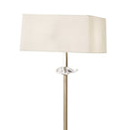 M0791AB Akira Floor Lamp 3 Light E27 Antique Brass Cream Shade