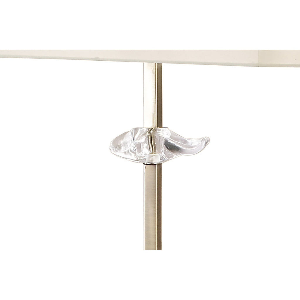 M0791AB Akira Floor Lamp 3 Light E27 Antique Brass Cream Shade