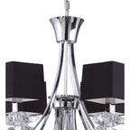 M0792 Akira Pendant 2 Tier 12 Light E14 Polished Chrome Black Shades
