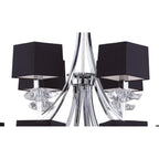 M0792 Akira Pendant 2 Tier 12 Light E14 Polished Chrome Black Shades