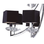 M0792 Akira Pendant 2 Tier 12 Light E14 Polished Chrome Black Shades