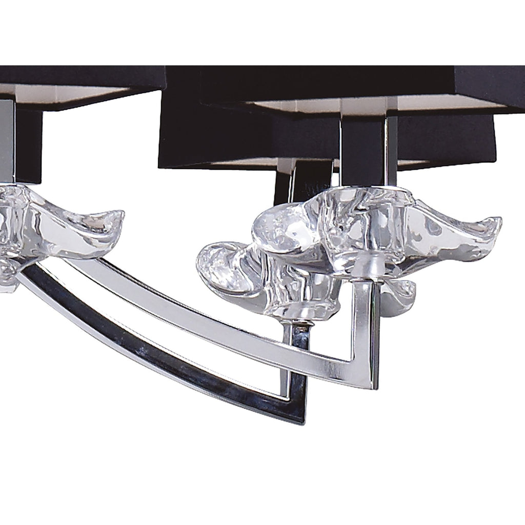 M0792 Akira Pendant 2 Tier 12 Light E14 Polished Chrome Black Shades