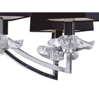M0792 Akira Pendant 2 Tier 12 Light E14 Polished Chrome Black Shades