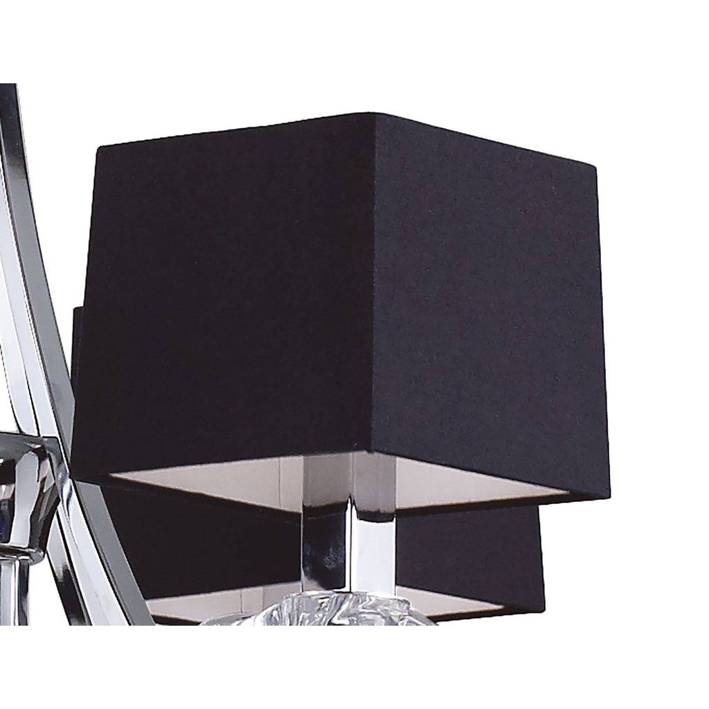 M0792 Akira Pendant 2 Tier 12 Light E14 Polished Chrome Black Shades