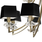 M0792AB/BS Akira Pendant 2 Tier 12 Light E14 Antique Brass Black Shades