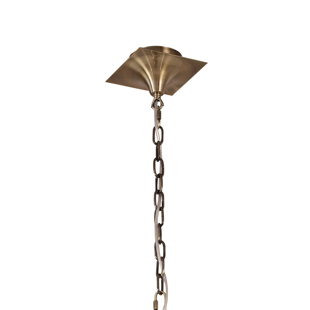 M0792AB Akira Pendant 2 Tier 12 Light E14 Antique Brass Cream Shades