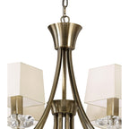 M0792AB Akira Pendant 2 Tier 12 Light E14 Antique Brass Cream Shades